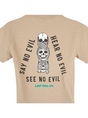 See No Evil T Shirt Mens Size Small Beige Say No Evil Hear No Evil Last Call Co
